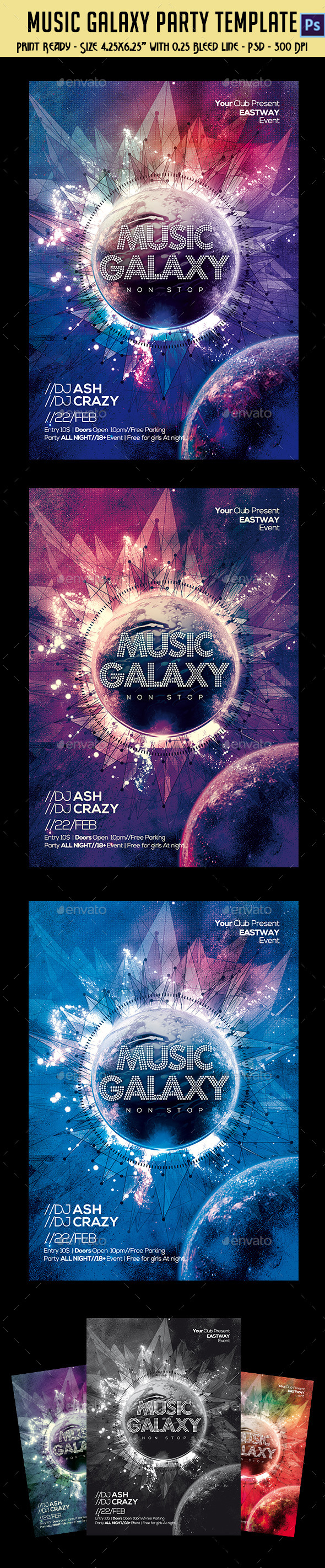 GraphicRiver Music Galaxy Party Template 10547386 GraphicRiver Music Galaxy Party Template 10547386