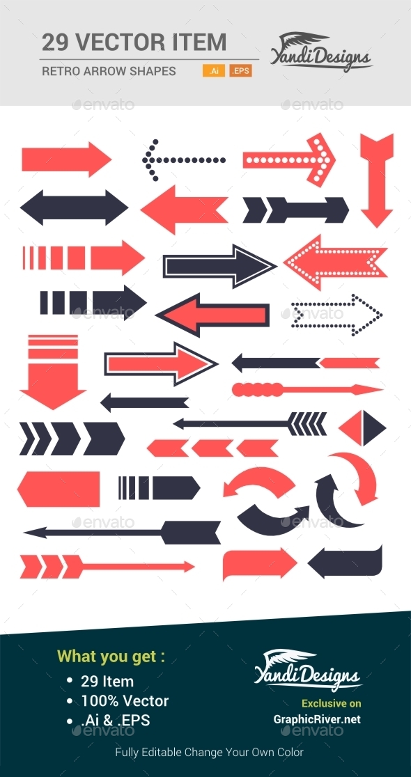 GraphicRiver Retro Arrow Set 10547651 GraphicRiver Retro Arrow Set 10547651