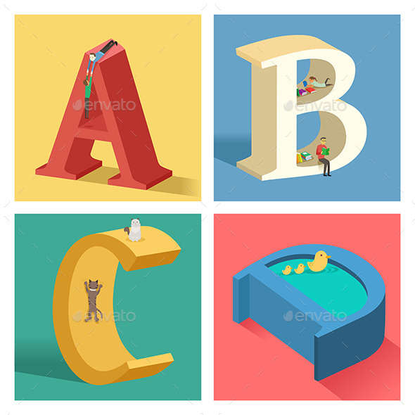 GraphicRiver Alphabets Concept in 3D 10548290 GraphicRiver Alphabets Concept in 3D 10548290
