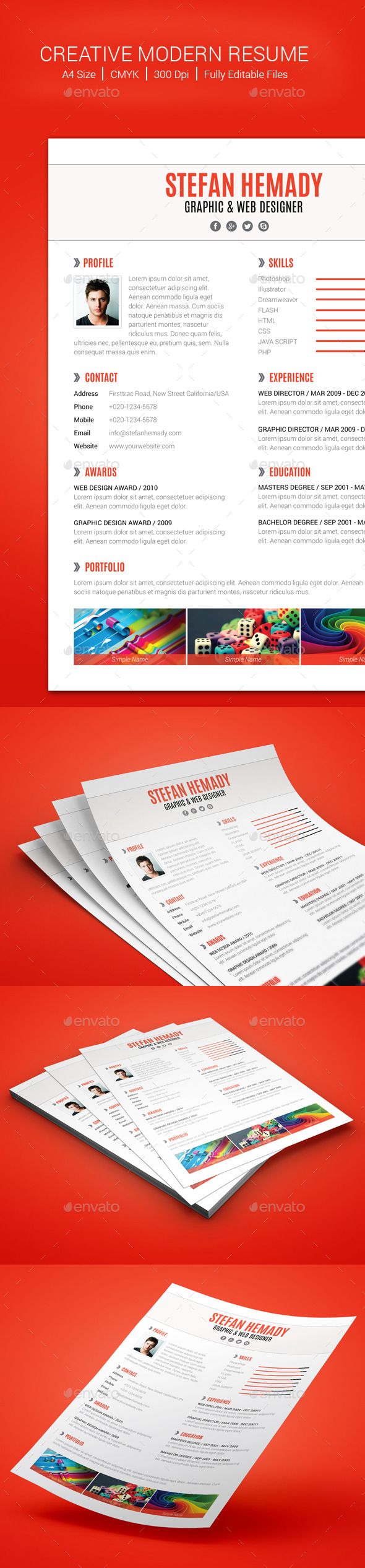 GraphicRiver Creative Modern Resume 10548549 GraphicRiver Creative Modern Resume 10548549