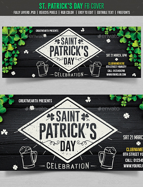 GraphicRiver St Patrick s Day FB cover 10548682 GraphicRiver St Patrick s Day FB cover 10548682