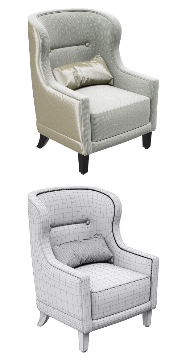 3DOcean Classic armchair with pillow 10549029 3DOcean Classic armchair with pillow 10549029