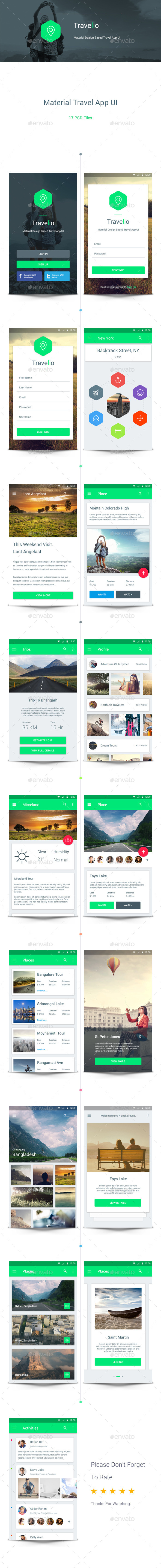 GraphicRiver Material Travel App UI 10550013 GraphicRiver Material Travel App UI 10550013