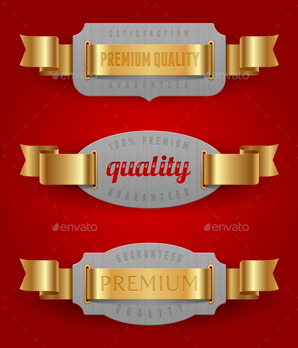 GraphicRiver Decorative Quality Label with Golden Ribbons 10550173 GraphicRiver Decorative Quality Label with Golden Ribbons 10550173