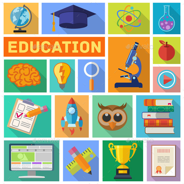 GraphicRiver Education Flat Icon Set 10550255 GraphicRiver Education Flat Icon Set 10550255