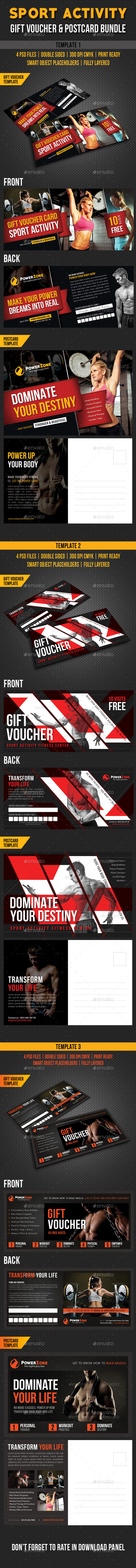 GraphicRiver 3 Sport Activity Gift Voucher and Postcard Bundle 10550350 GraphicRiver 3 Sport Activity Gift Voucher and Postcard Bundle 10550350
