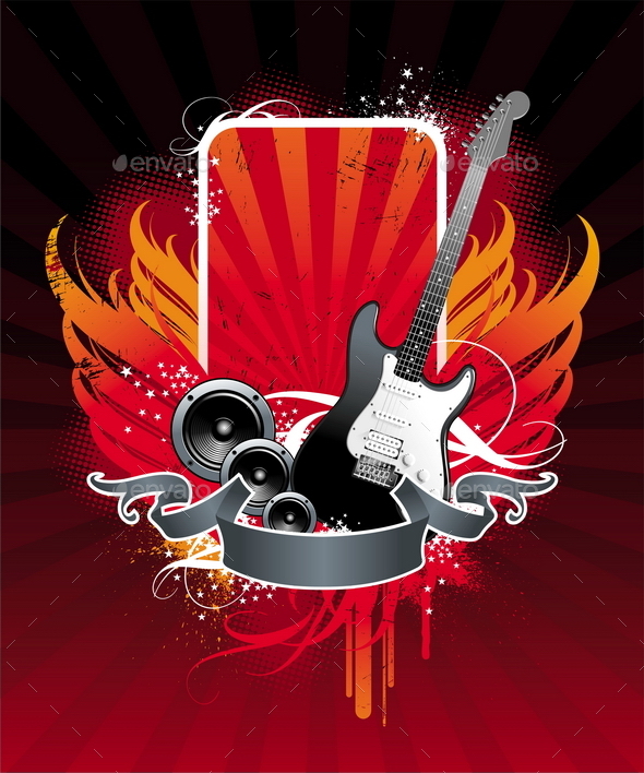 GraphicRiver Grunge Musical Banner with Electro Guitar and Loud 10550691 GraphicRiver Grunge Musical Banner with Electro Guitar and Loud 10550691