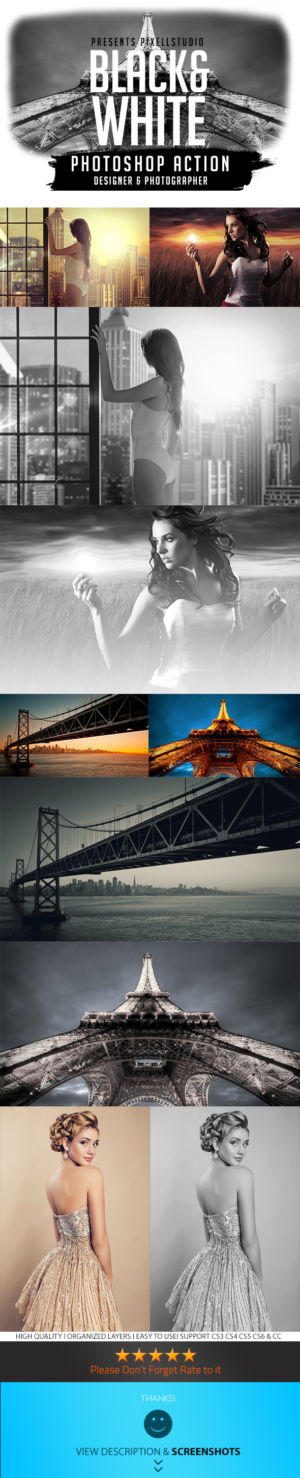 GraphicRiver Black&White Action For Designer & Photographer 10550877 GraphicRiver Black&White Action For Designer & Photographer 10550877
