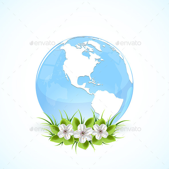GraphicRiver Globe with Flowers 10550878 GraphicRiver Globe with Flowers 10550878