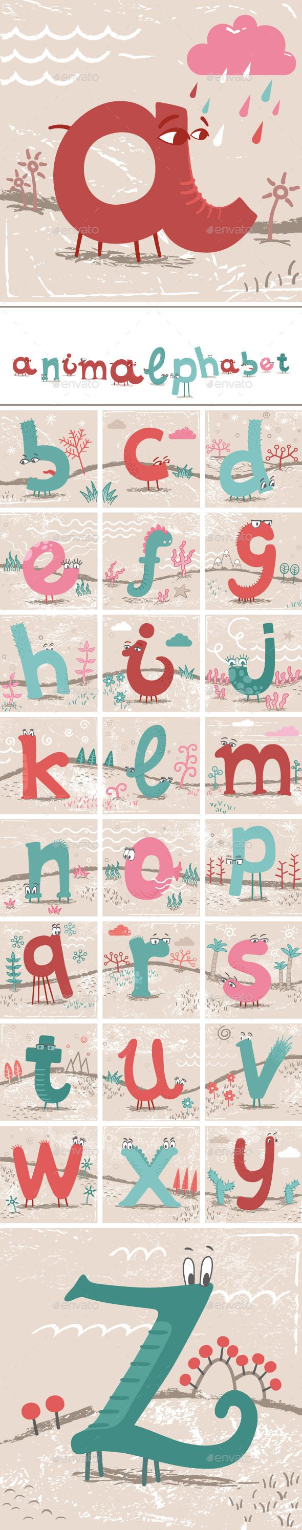 GraphicRiver Animalphabet 10550913 GraphicRiver Animalphabet 10550913