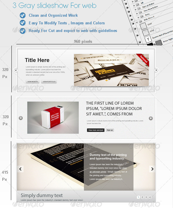 3 Gray Web SlideShows