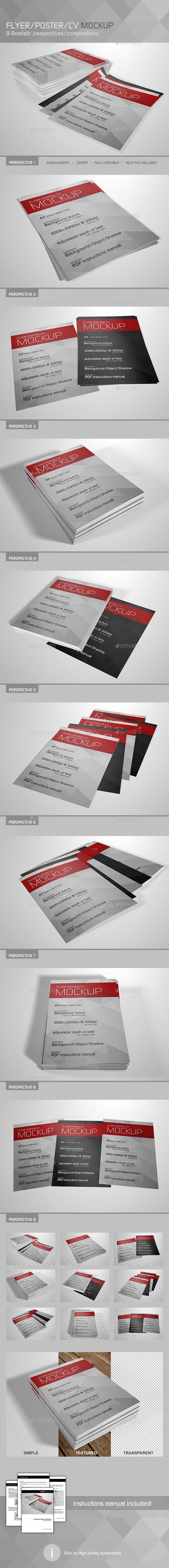 GraphicRiver Realistic Flyer Poster CV Mockup 3 10555544 GraphicRiver Realistic Flyer Poster CV Mockup 3 10555544