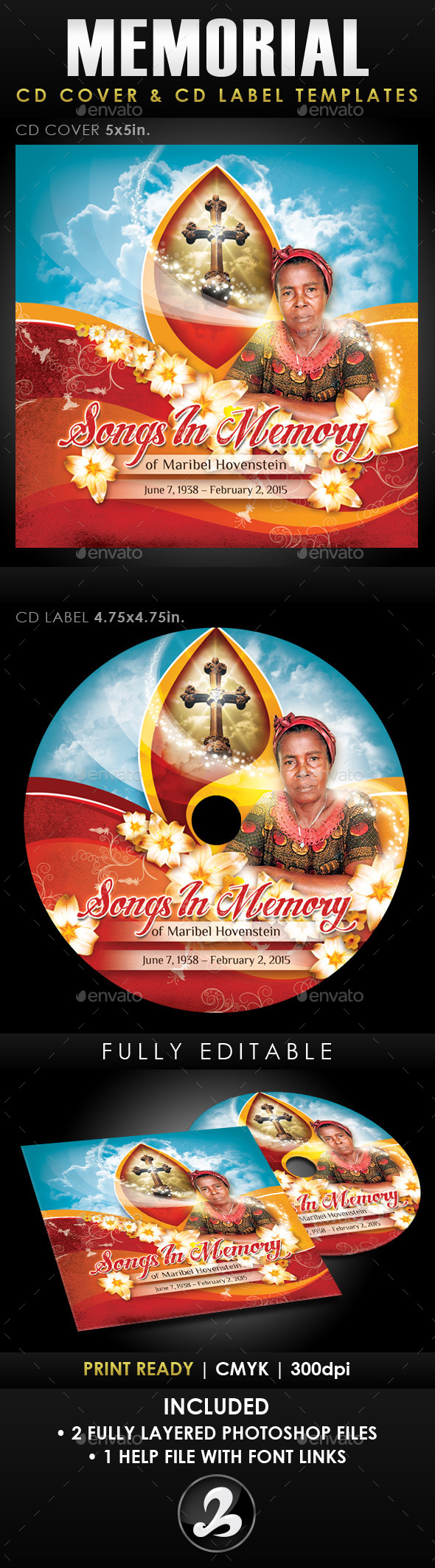 GraphicRiver Memorial CD Cover & Label Templates 10559639 GraphicRiver Memorial CD Cover & Label Templates 10559639