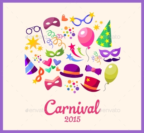 Festive Banner with Carnival Icons (Miscellaneous)