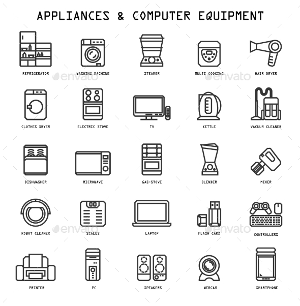 Household Appliances Icons (Computers)