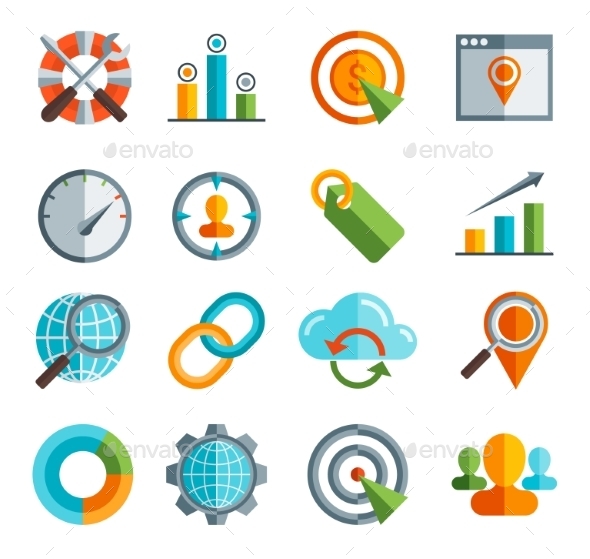 Business, SEO, Social Media Marketing Icons (Web)