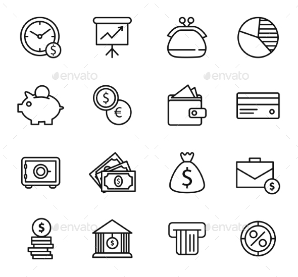 Finance and Bank Icon Set (Retail)