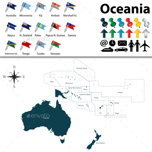 GraphicRiver Map of Oceania 10561510