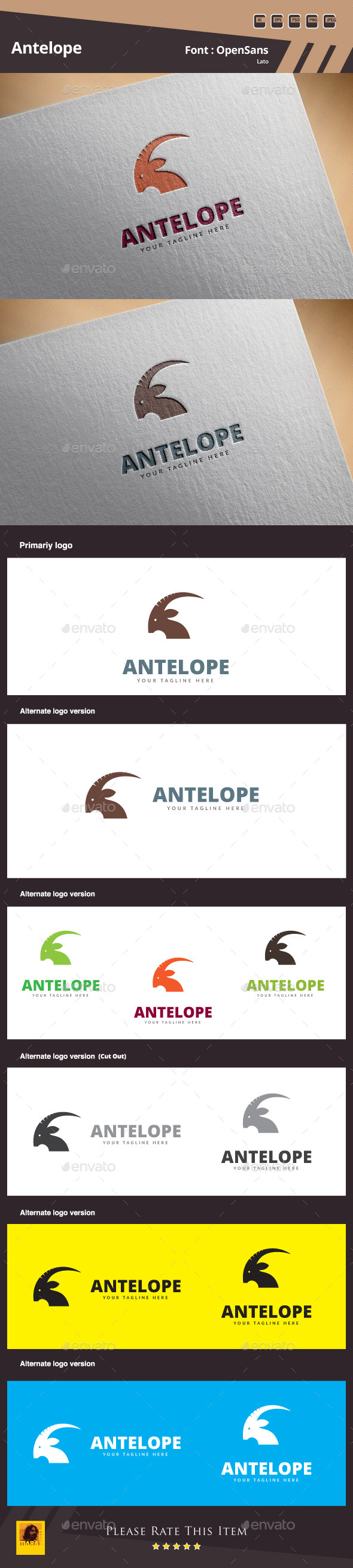 GraphicRiver Antelope Logo Template 10562323 GraphicRiver Antelope Logo Template 10562323