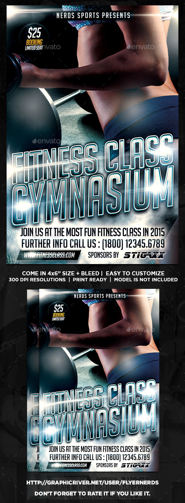GraphicRiver Fitness Class Sports Flyer 10562495 GraphicRiver Fitness Class Sports Flyer 10562495