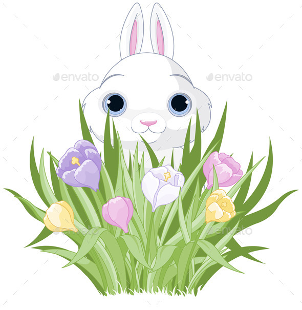 GraphicRiver Easter Bunny with Crocus Bouquet 10564099 GraphicRiver Easter Bunny with Crocus Bouquet 10564099