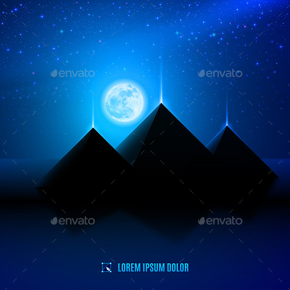 GraphicRiver Blue Night Desert Landscape 10564235 GraphicRiver Blue Night Desert Landscape 10564235