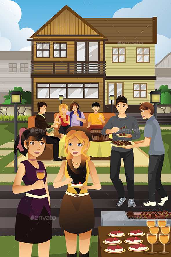 GraphicRiver People having a Garden Party 10564245 GraphicRiver People having a Garden Party 10564245
