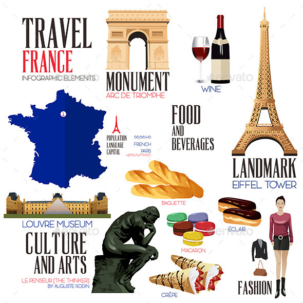 GraphicRiver Infographic Elements for Traveling to France 10565443 GraphicRiver Infographic Elements for Traveling to France 10565443