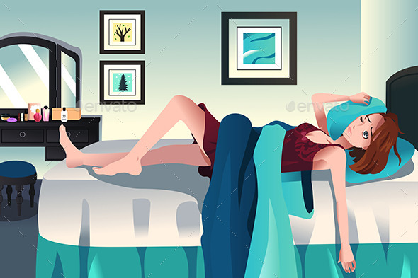 GraphicRiver Girl trying to Sleep 10565587 GraphicRiver Girl trying to Sleep 10565587