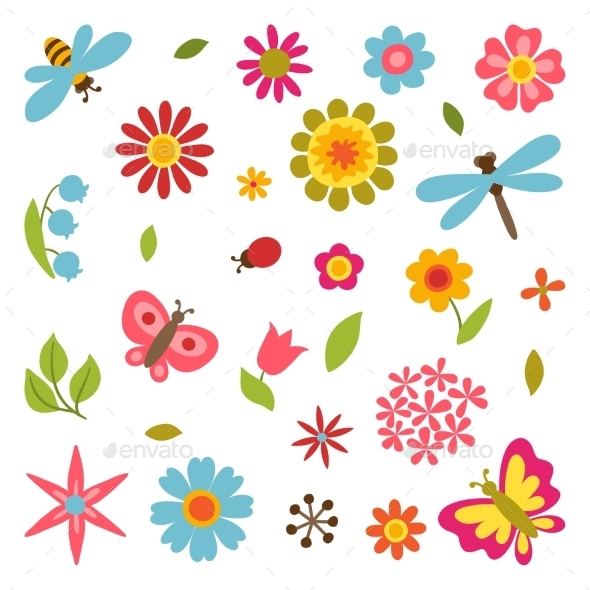 GraphicRiver Flower Set 10565764 GraphicRiver Flower Set 10565764