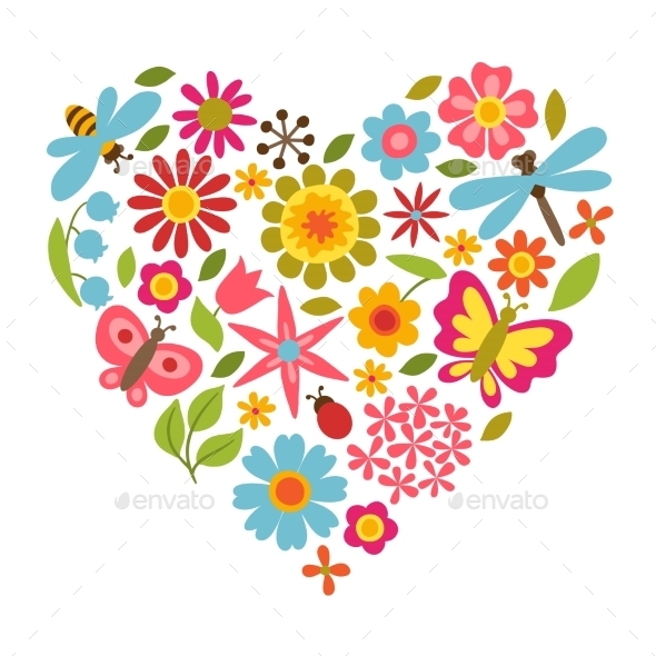 GraphicRiver Flower Heart 10565770 GraphicRiver Flower Heart 10565770