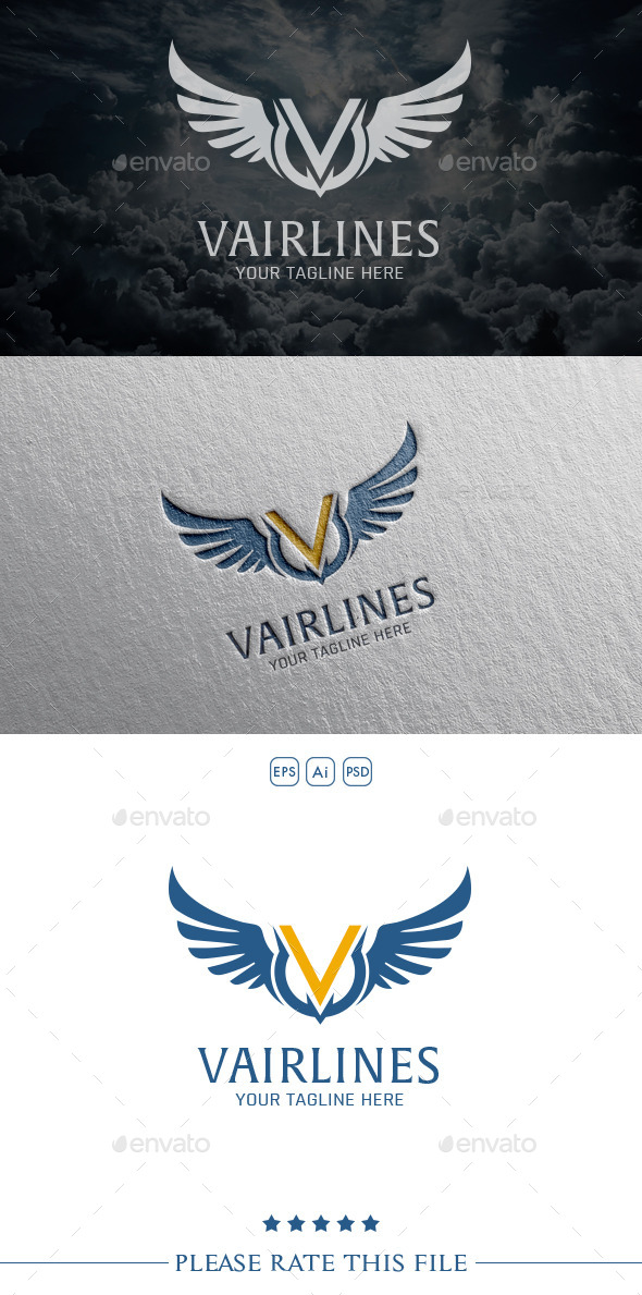 GraphicRiver V Wings Logo 10567599 GraphicRiver V Wings Logo 10567599