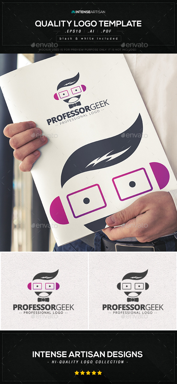 GraphicRiver Professor Geek Logo Template 10568554 GraphicRiver Professor Geek Logo Template 10568554
