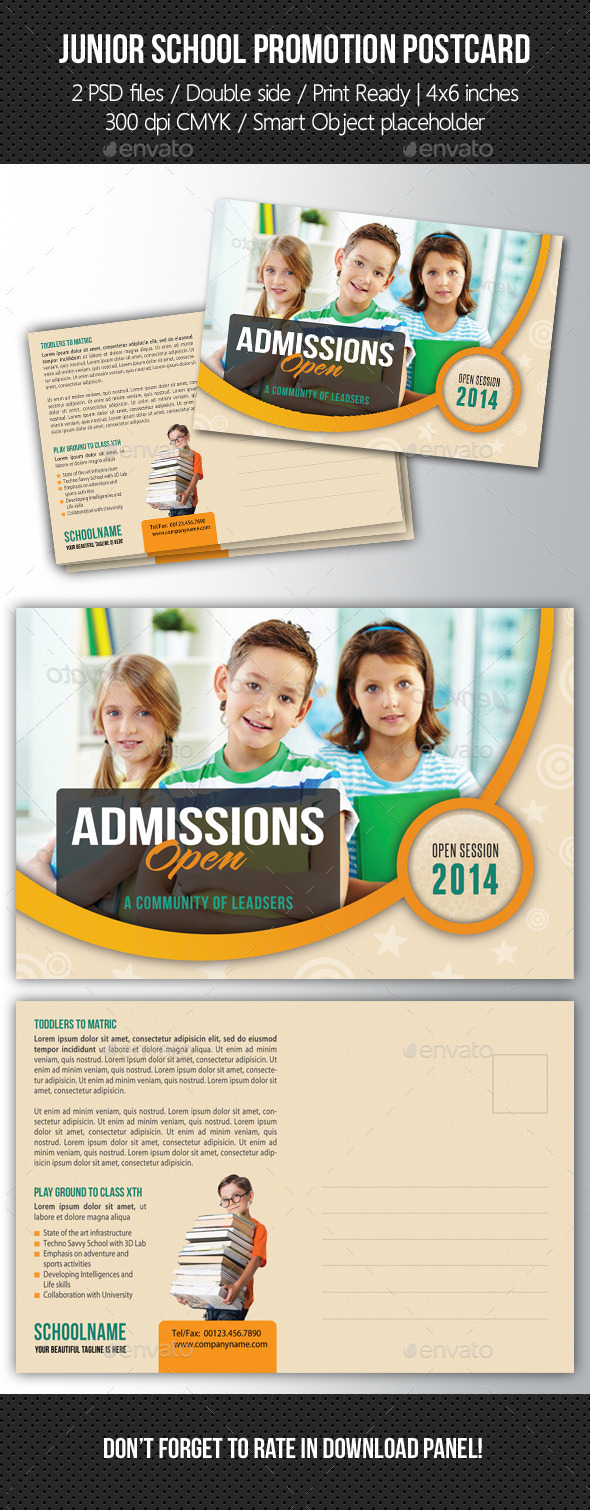 GraphicRiver Junior School Promotion Postcard 03 10571427 GraphicRiver Junior School Promotion Postcard 03 10571427