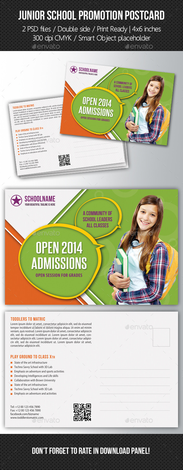 GraphicRiver Junior School Promotion Postcard 04 10573433 GraphicRiver Junior School Promotion Postcard 04 10573433