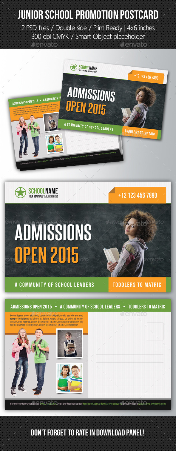 GraphicRiver Junior School Promotion Postcard 05 10574576 GraphicRiver Junior School Promotion Postcard 05 10574576