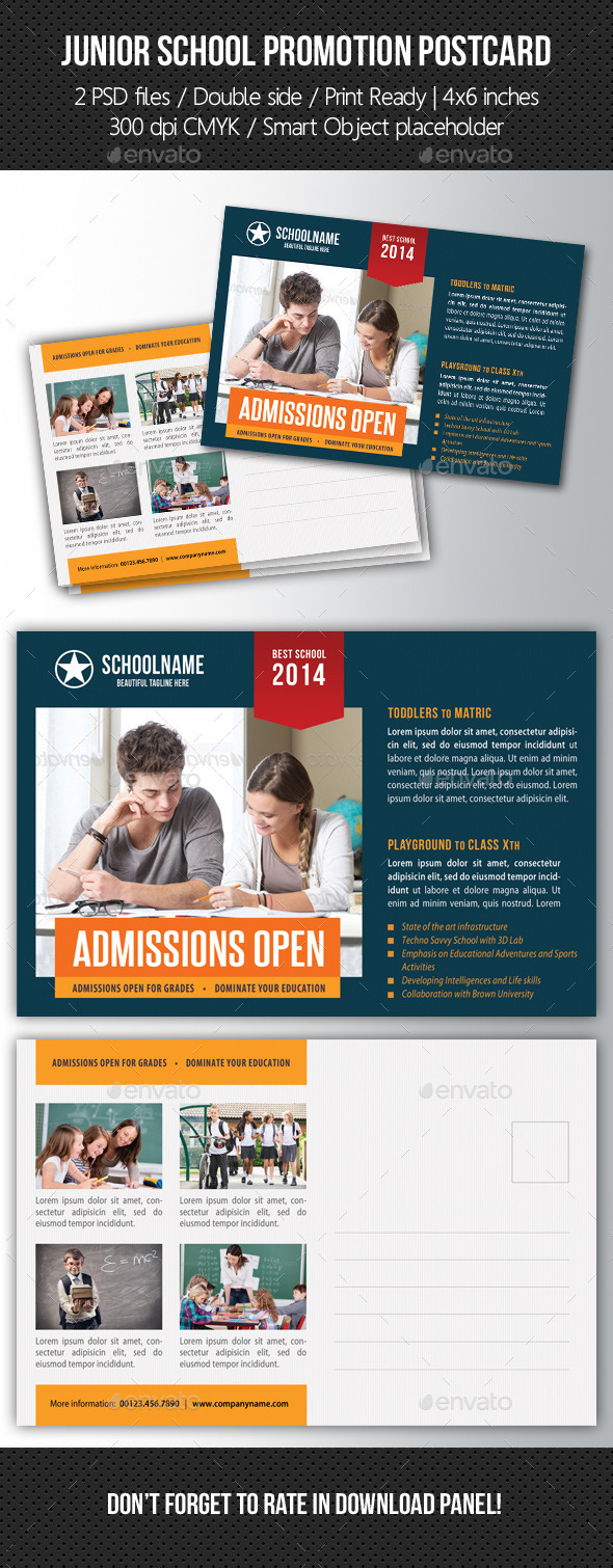 GraphicRiver Junior School Promotion Postcard 06 10574994 GraphicRiver Junior School Promotion Postcard 06 10574994