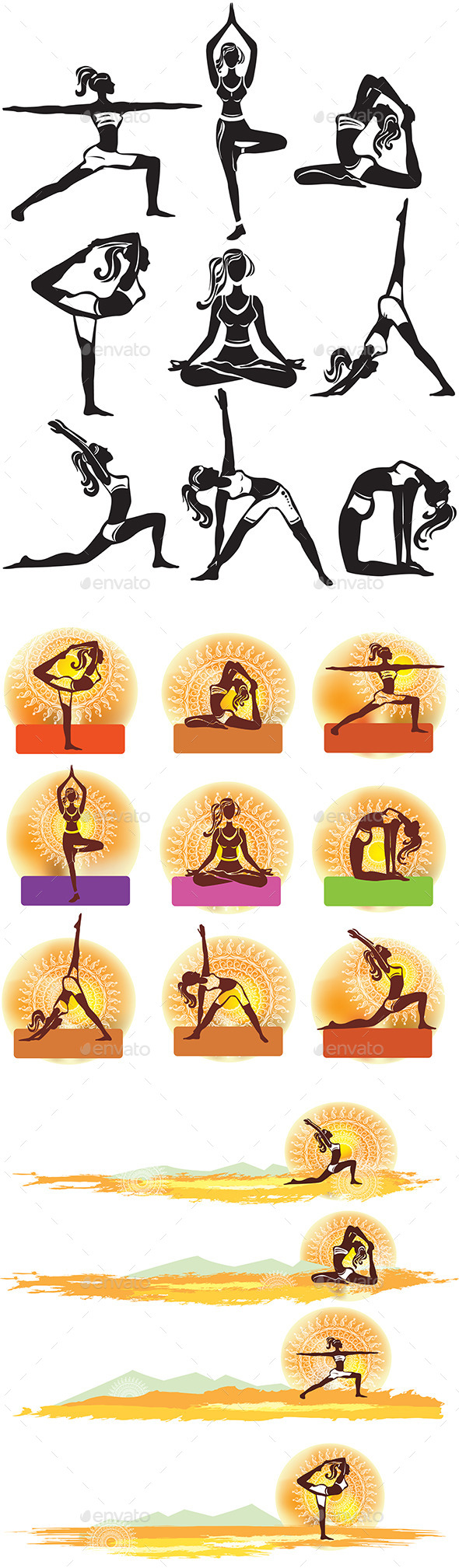 GraphicRiver Set of Meditating and Doing Yoga Poses 10575157 GraphicRiver Set of Meditating and Doing Yoga Poses 10575157