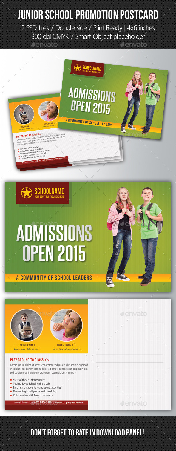 GraphicRiver Junior School Promotion Postcard 07 10576150 GraphicRiver Junior School Promotion Postcard 07 10576150