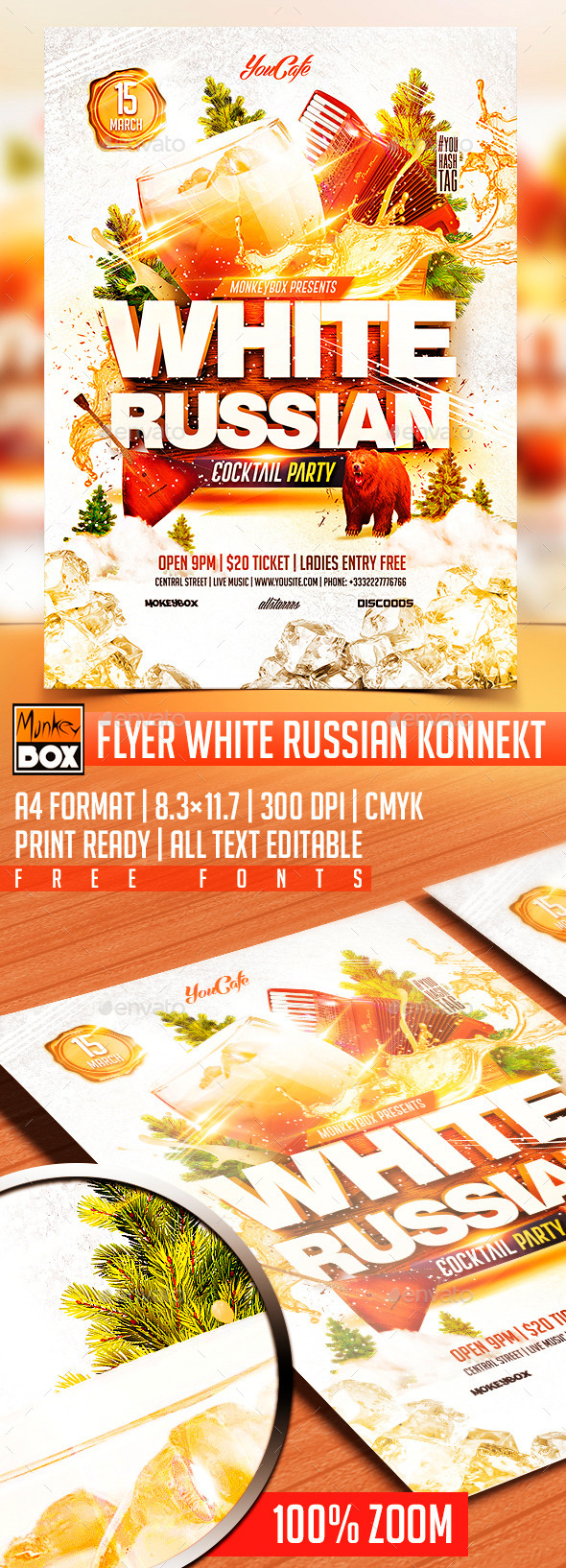 GraphicRiver Flyer White Russian Konnekt 10576645 GraphicRiver Flyer White Russian Konnekt 10576645