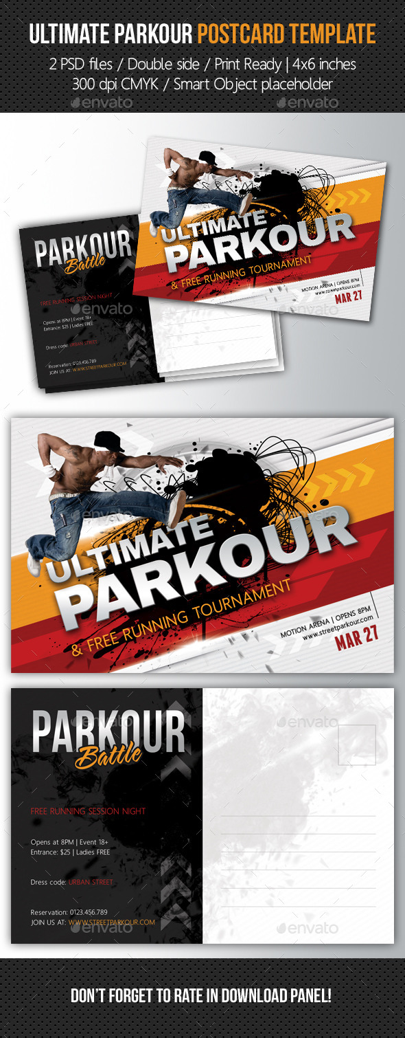 GraphicRiver Ultimate Parkour Postcard Template 10577666 GraphicRiver Ultimate Parkour Postcard Template 10577666