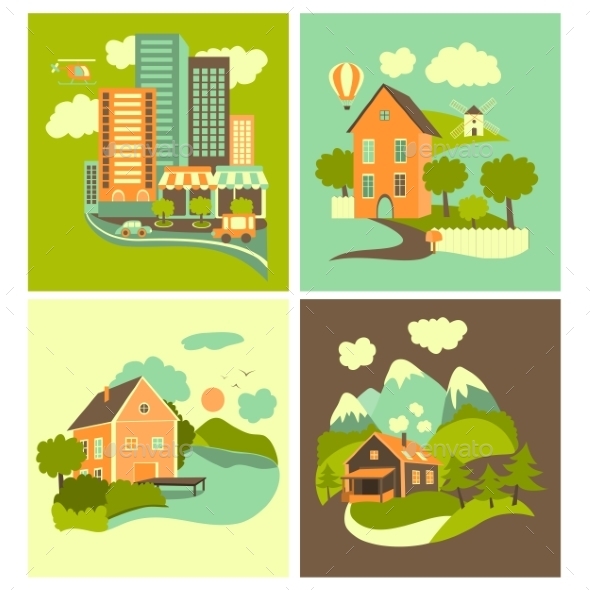 GraphicRiver Set of Homes 10578264 GraphicRiver Set of Homes 10578264