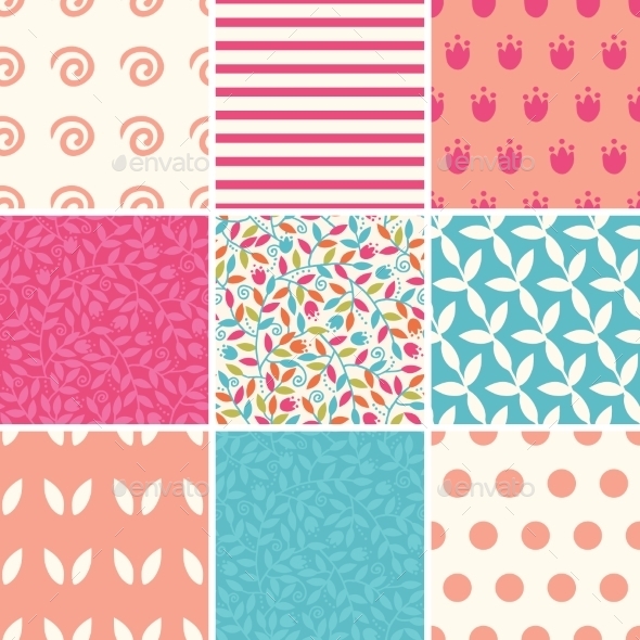 GraphicRiver Colorful and Floral Patterns 10578408 GraphicRiver Colorful and Floral Patterns 10578408