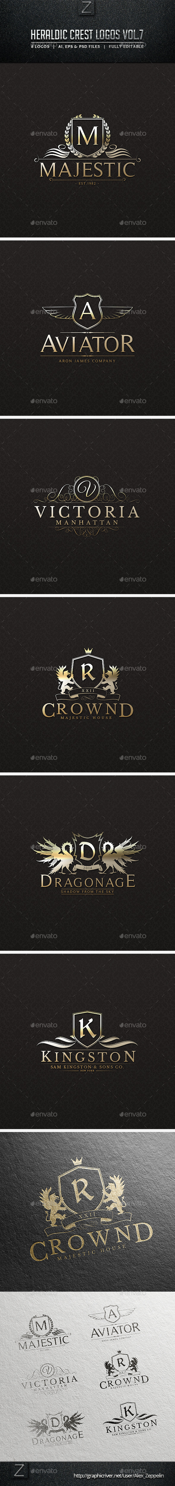 GraphicRiver Heraldic Crest Logos Vol.7 10578758 GraphicRiver Heraldic Crest Logos Vol.7 10578758