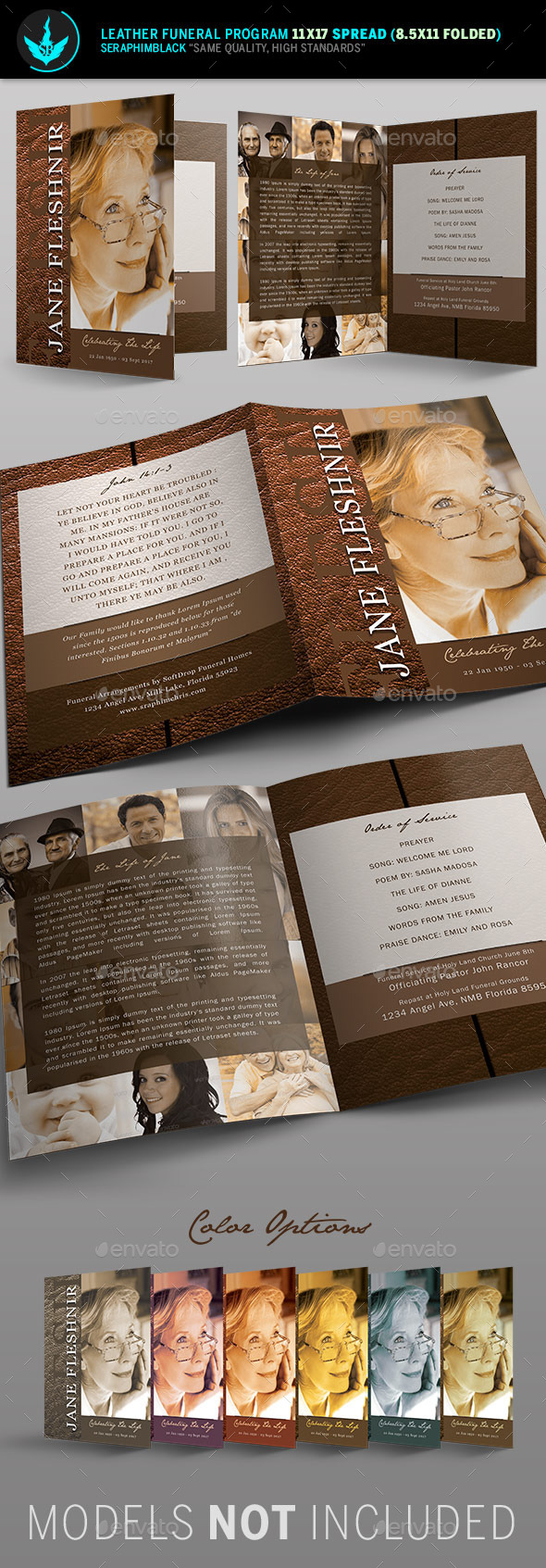 GraphicRiver Leather Funeral Program Template 10579067 GraphicRiver Leather Funeral Program Template 10579067