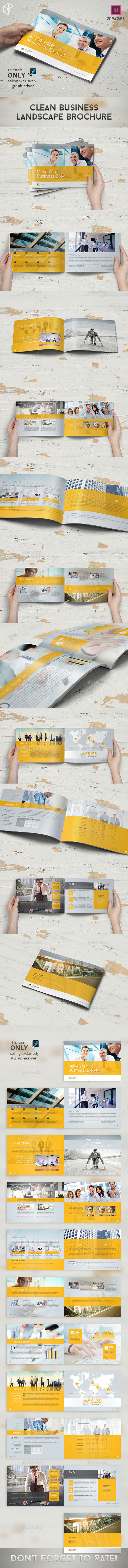 GraphicRiver Clean Business Landscape Brochure 10579476 GraphicRiver Clean Business Landscape Brochure 10579476