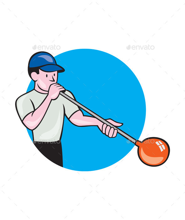 GraphicRiver Glassblower Glassblowing Cartoon Circle 10580268 GraphicRiver Glassblower Glassblowing Cartoon Circle 10580268