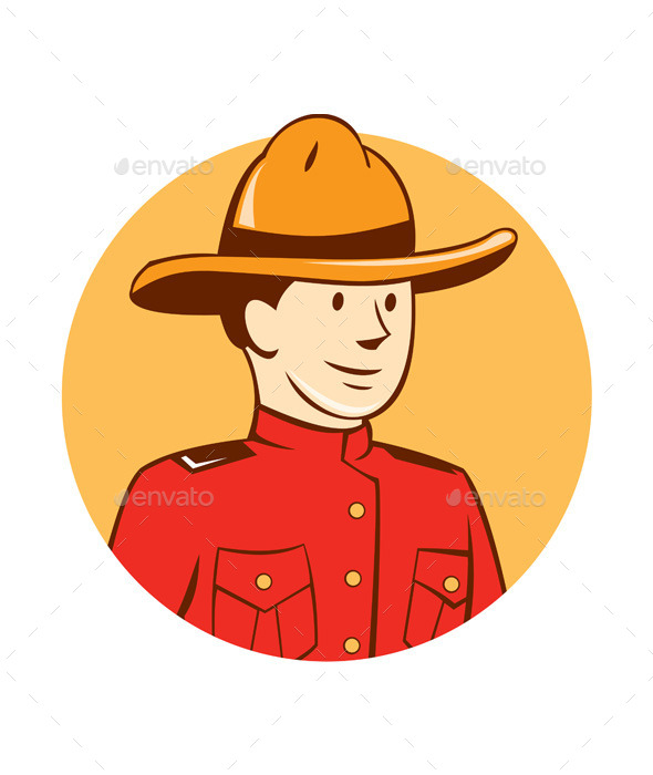 GraphicRiver Mounted Police Officer Bust Circle Cartoon 10580285 GraphicRiver Mounted Police Officer Bust Circle Cartoon 10580285