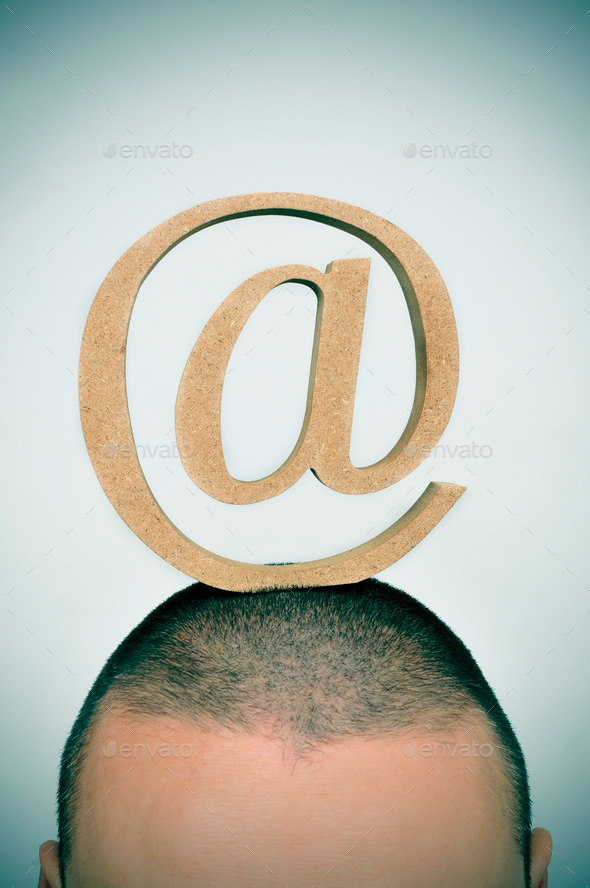 young man with an at sign in his head (Misc) Photo Download