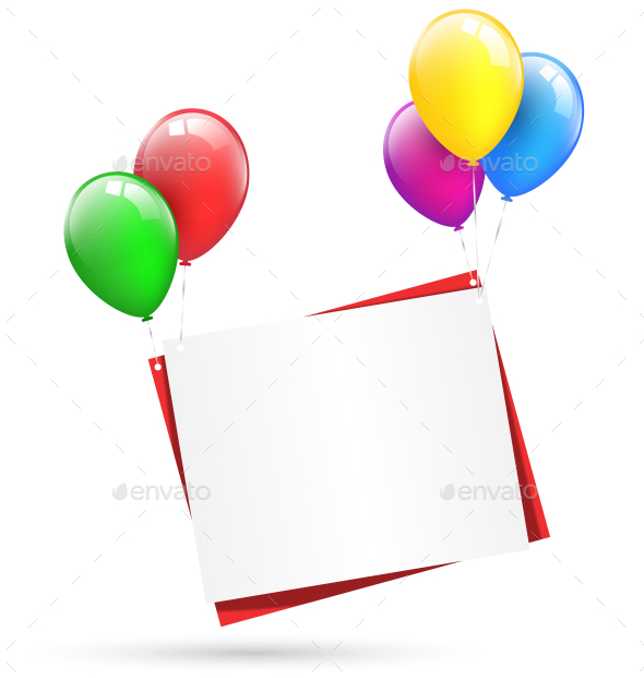 GraphicRiver Festive Paper Sheets Hang on Balloons 10581920 GraphicRiver Festive Paper Sheets Hang on Balloons 10581920